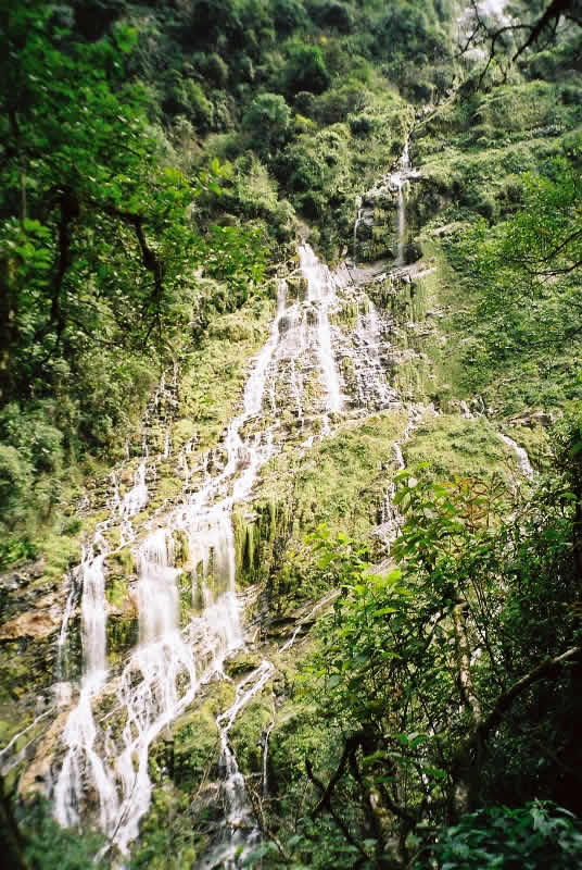 Waterfall in Nepal's Marshyangdi Valley