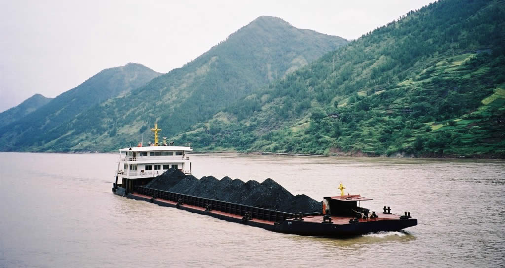 Coal barge on China's Yangtze River